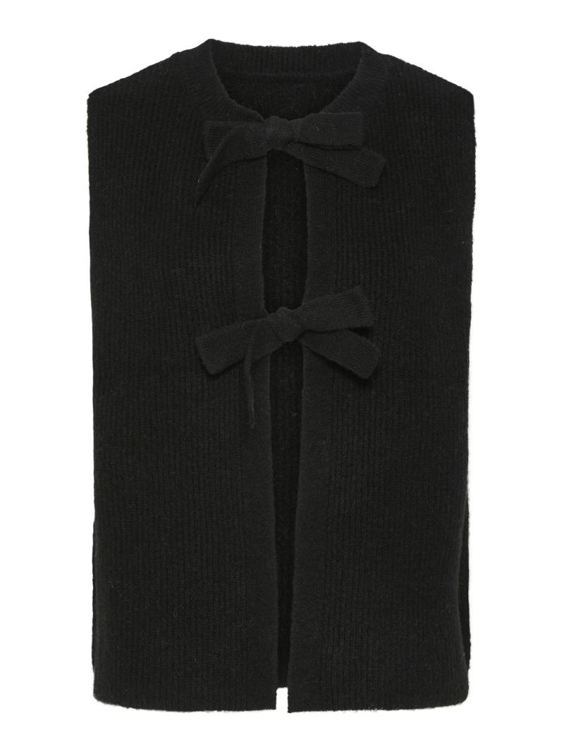 PIECES - PCSILLY SL REV TIE VEST KNIT NOOS BC black - Gr. - S von PIECES
