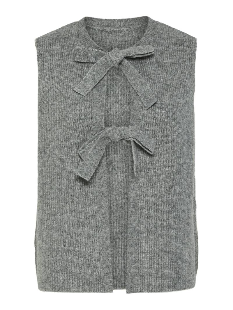 PIECES - PCSILLY SL REV TIE VEST KNIT NOOS BC medium grey melange - Gr. - L von PIECES