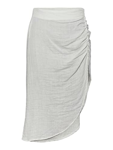 PIECES Women's PCSTINA HW HIGH Slit Skirt BC SWW Rock, Cloud Dancer, XL von PIECES