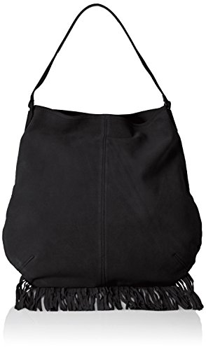 PIECES PCTABATHA SUEDE OBO BAG 17071608 Damen Schultertaschen 40x36x5 cm (B x H x T), Schwarz (Black) von PIECES