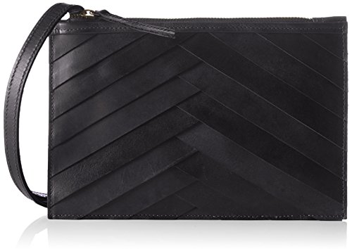 PIECES PCTECLA Leather Cross Over Bag 17071203 Damen Umhängetaschen 22x17x3 cm (B x H x T), Schwarz (Black) von PIECES