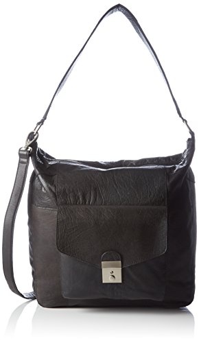 PIECES PCTIZIANA Leather HOBO Bag 17071191 Damen Schultertaschen 36x36x10 cm (B x H x T), Schwarz (Black) von PIECES