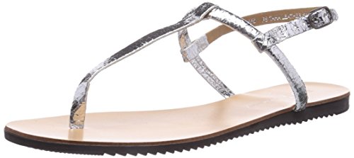 PIECES PS TAHA Leather Sandal Silver, Damen Römersandalen Sandalen, Silber (Silver Colour), 38 EU von PIECES