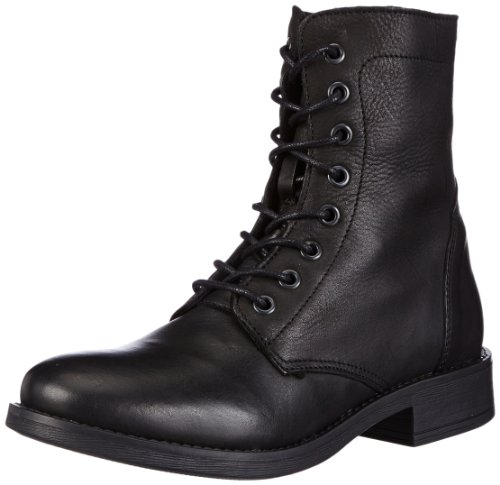 PIECES PSIBI Leather Boot Black NOOS, Damen Combat Boots, Schwarz (Black), 39 EU von PIECES