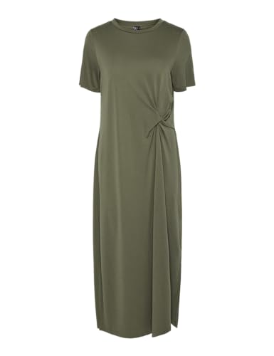 PIECES Pcanora Ss O-Neck Midi Knot Dress Bc von PIECES