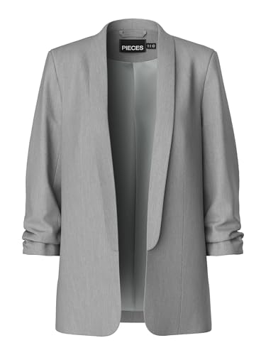 PIECES Damen Pcboss Noos 3/4 Blazer, Light Grey Melange,S von PIECES