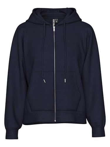 PIECES Damen Pcchilli Ls Zip Hoodie Noos Bc Sweatshirt 17140741 ,Sky Captain ,L von PIECES