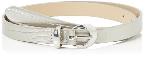 PIECES Women's Pcfolisia Croco Jeans Belt, Silver/Detail:Silver, 85 von PIECES
