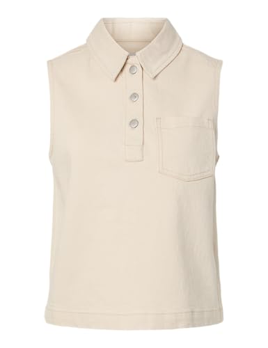 PIECES Pcgrace Sl Denim Polo Top Bc von PIECES