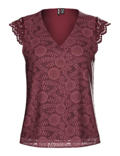 PIECES Pcolline Sl Lace V-Neck Top WVN Noos von PIECES