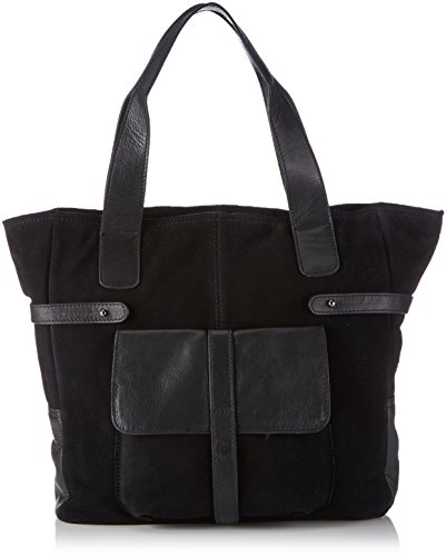 PIECES Pcrippongi Leather Bag 17067527 Damen Henkeltaschen 32x32x9 cm (B x H x T), Mehrfarbig (Black Black) von PIECES