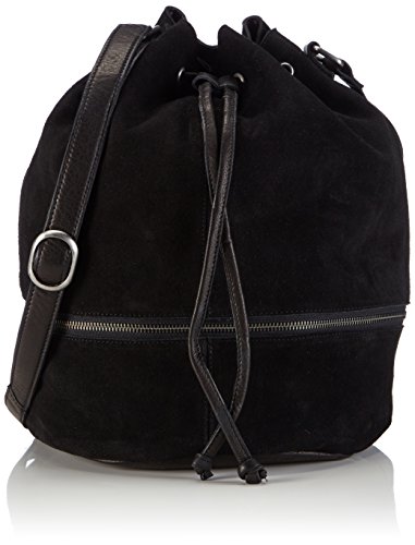 PIECES Pcrylie Leather Tighten Bag 17072181 Damen Umhängetaschen 35x36x25 cm (B x H x T), Schwarz (Black) von PIECES