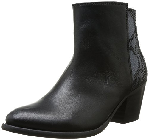 PIECES ULAI Leather Boot Black, Damen Kurzschaft Stiefel, Schwarz (Black), 39 EU (6 Damen UK) von PIECES