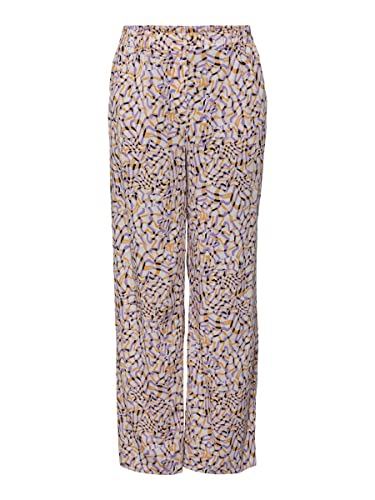PIECES Women's PCBERNICE HW Wide Pants BC Hose, Papaya/AOP:Graphic, S von PIECES