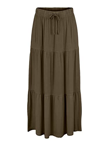 Pieces Women's PCNEORA HW Ankle Skirt SA BC Rock, Beech, L von PIECES