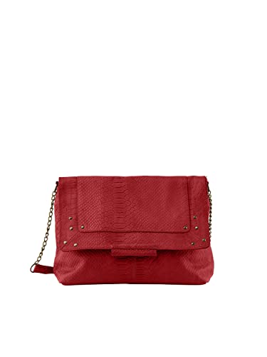 PIECES Damen Pcneora Hw Ankle Skirt Sa Bc Tasche, High Risk Red/Aop:snake Embossment, M EU von PIECES