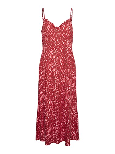 Pieces Women's PCNYA Slip Ankle Dress BF BC Kleid, Poppy Red/AOP:Hearts, S von PIECES