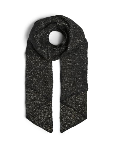 PIECES Women's Pcpyron Long Scarf Noos Bc Schal, Black/Detail:Gold Lurex, ONE Size von PIECES