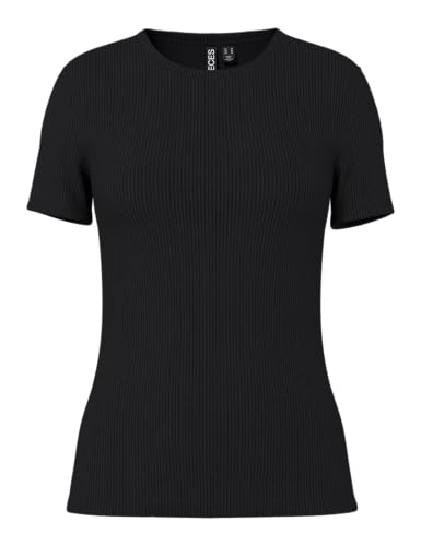 PIECES Damen Pcruka Ss Top Noos Bc, SchwarzM von PIECES