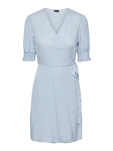 Pieces Women's PCTALA 2/4 WRAP Dress NOOS BC Kleid, Kentucky Blue, M von PIECES