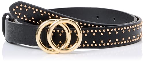 PIECES Women's Pckarren Studded Jeans Belt, Black/Detail:Gold Trim, 95 von PIECES