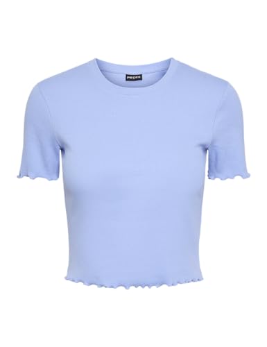 PIECES Women's Pcmaddy Ss Short Top Bc T-Shirt, Hydrangea, X-Small von PIECES