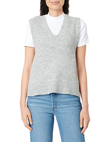 PIECES Damen Pcjennifer V-Neck Knit Vest Noos Bc, Light Grey Melange, XS von PIECES