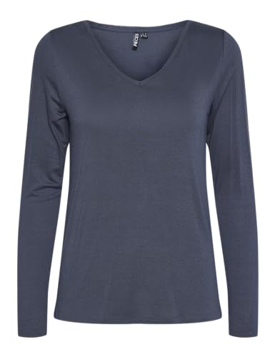 Pcbillo Ls V-Neck Solid Noos Bc von PIECES