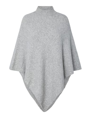 PIECES Pcfortuna High Neck Poncho Noos Bc, Medium Grey Melange,Einheitsgröße von PIECES