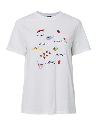 Pcgak Ss Embroidery T-Shirt JRS Bc von PIECES
