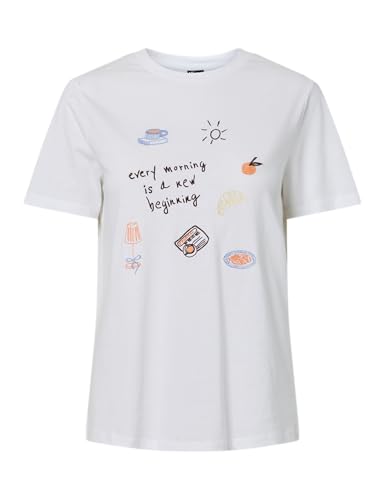 Pcgak Ss Embroidery T-Shirt JRS Bc von PIECES