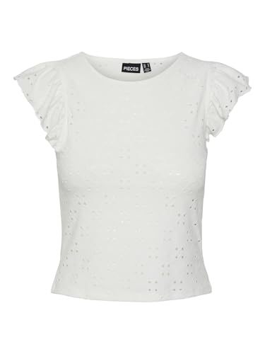 Pcmimi Sl O-Neck Frill Top Bc von PIECES