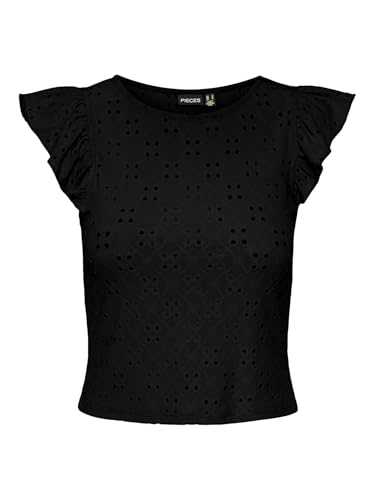 Pcmimi Sl O-Neck Frill Top Bc von PIECES