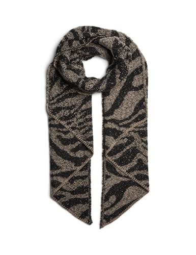 PIECES Damen Pcpyron Long Animal Scarf Noos Bc Schal 17151097,White Pepper/Aop:zebra,Einheitsgröße von PIECES