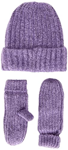 Pieces Baby - Mädchen Lppyron Structured Tw Noos Bc Mütze und Handschuhe Set, Purple Rose/Detail:Set Hood+Mittens, 54-56 EU von PIECES