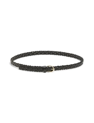 PIECES Pcavery Leather Braided Slim Belt Noos,Schwarz,80 von PIECES