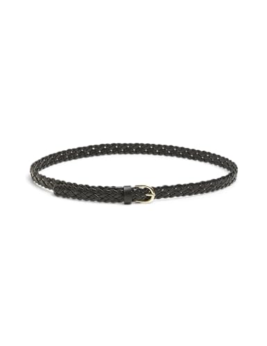 PIECES Pcavery Leather Braided Slim Belt Noos,Schwarz,85 von PIECES