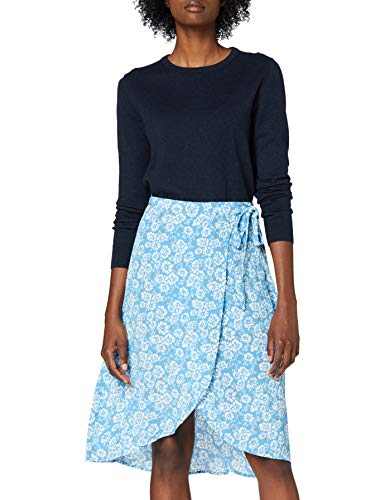 Pieces Damen PCMAEVE HW WRAP MIDI Skirt Rock, Lichen Blue, M von PIECES