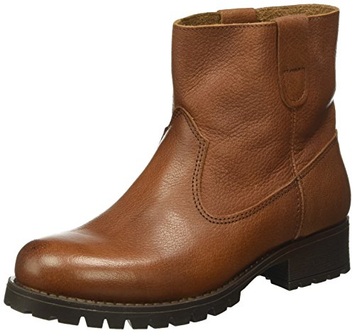 Pieces Damen PSVAHA Leather New Boot Schlupfstiefel, Braun (Cognac), 38 von PIECES