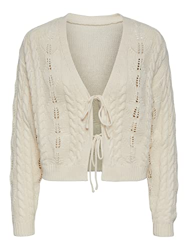 Pieces Damen Pcblanca Ls Reversible Knit Cardigan Bc Strickjacke, White Smoke, M EU von PIECES