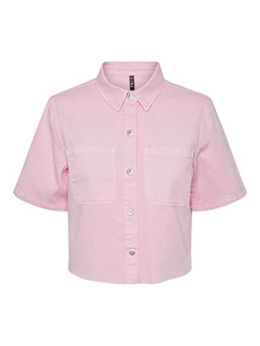 Pieces Damen Pcblume Shirt Bc Bluse, Prism Pink, L EU von PIECES