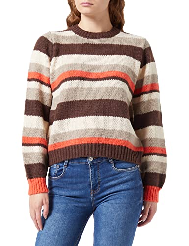 Pieces Damen Pckarmen O-Neck Knit Kac Strickpullover, Chicory Coffee, XS EU von PIECES