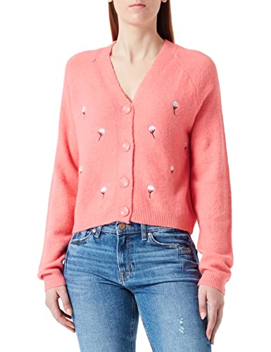 Pieces Damen Pckoyo Ls Knit Cardigan Kac Strickjacke, Strawberry Pink, M EU von PIECES