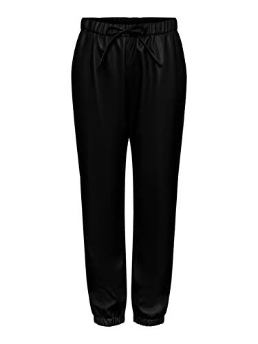 Pieces Damen Pcnicole Mw Pu Pants Kunstleder Hose, Schwarz, M EU von PIECES