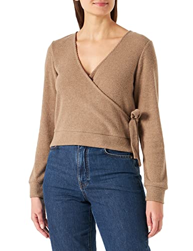 Pieces Damen Pcnopa Reversable Top Langarmshirt, Fossil, XS EU von PIECES