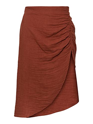 Pieces Damen Pcstina Hw High Slit Skirt Bc Sww Rock, Coconut Shell, L EU von PIECES