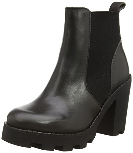 PIECES Psuzza Leather Boot Chelsea Castlerock, Damen Halbschaft Schlupfstiefel, Grau (Castlerock), 39 EU von PIECES