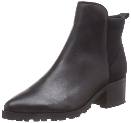 Pieces Damen Psvalah Leather Boot Noos Schlupfstiefel, Schwarz (Black), 36 von PIECES