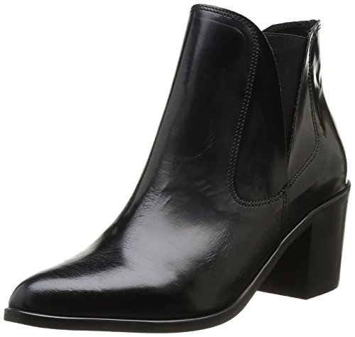 Pieces Damen UMIKO Leather Boot POLIDO Schlupfstiefel, Schwarz (Black), 40 EU von PIECES