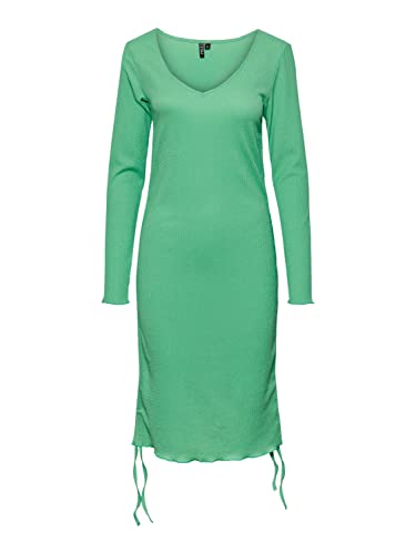 Pieces Women's PCBENDY LS Ruching Dress BC Kleid, Irish Green, L von PIECES